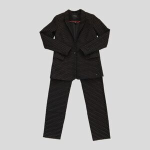 Scotch & Soda Black Red Star Print Tailored Cotton Womens Pants Jacket Suit XS